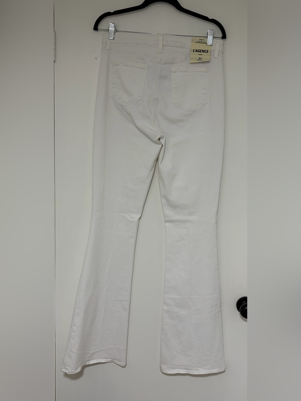 L’Agence Women’s White Marty Ultra High Rise Flare Jeans Size 31 NWT - Picture 4 of 10